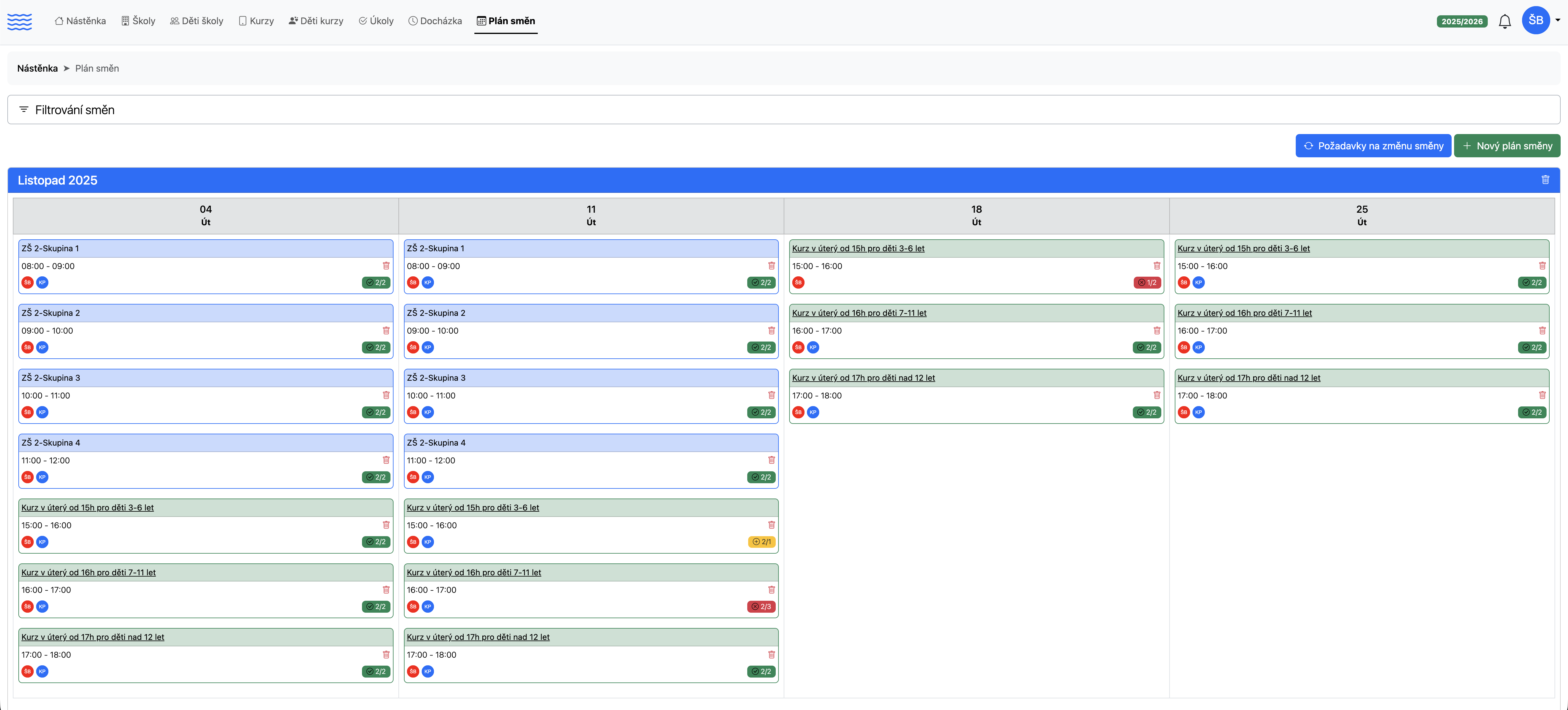 ProPlav - plánování směn