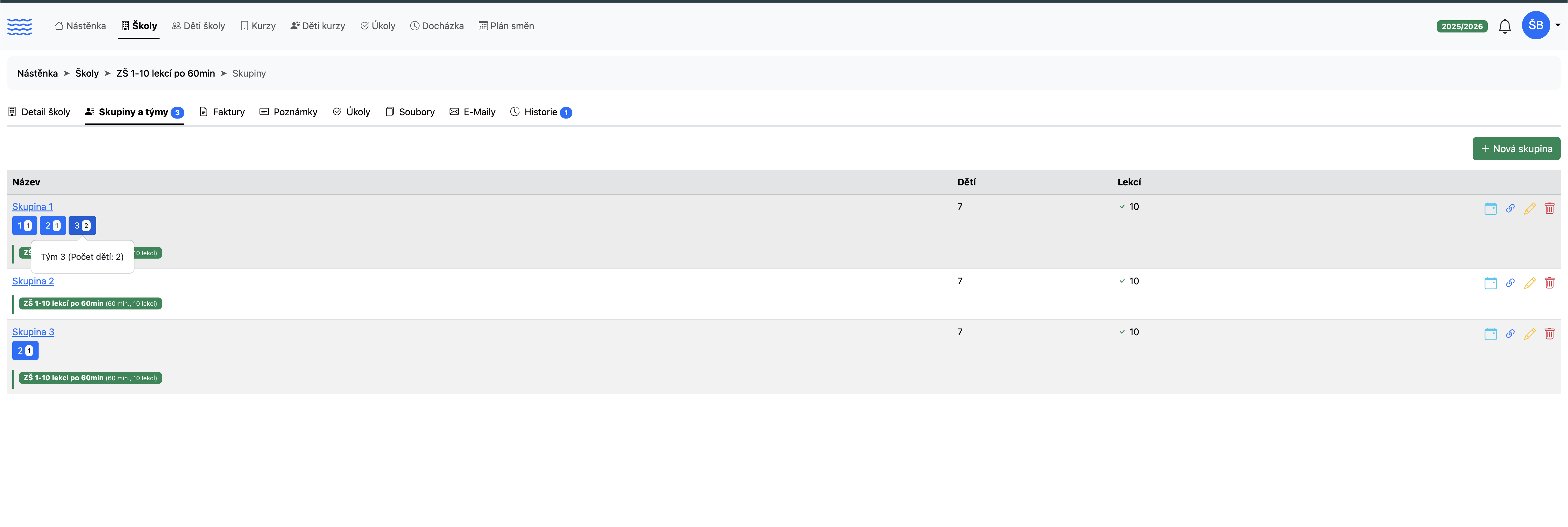 ProPlav - správa týmů
