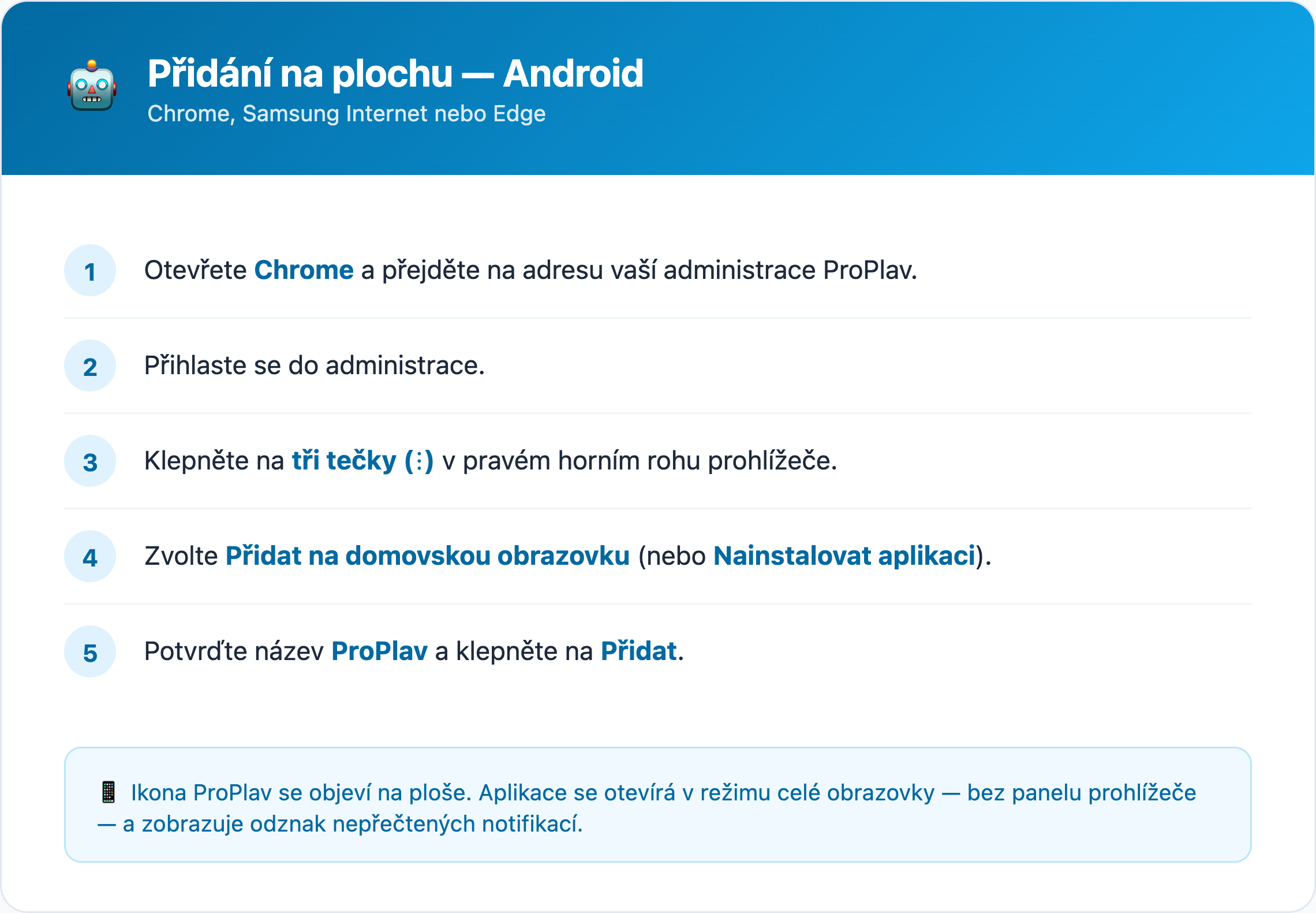Přidání